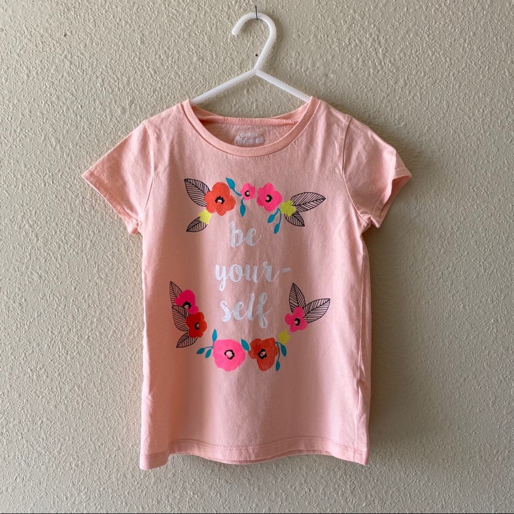 ❤️OSHKOSH s6 "Be Yourself" Pink Floral Tee